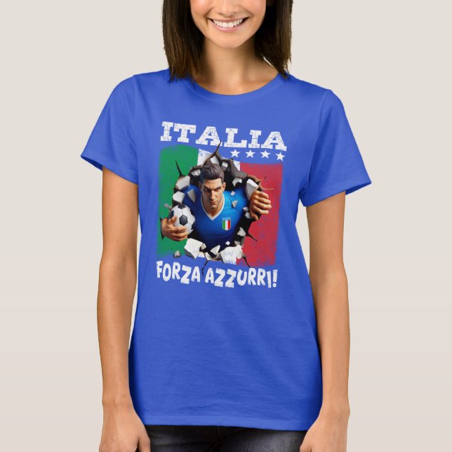 T-shirt Italia 3D Forza Azzurri  (Devant)