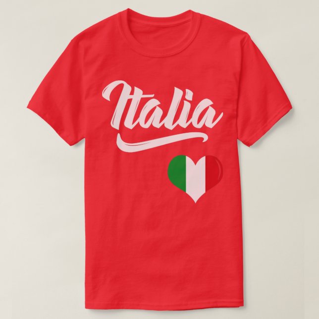 T-shirt Italia Drapeau Coeur Amour Italie Italiano Italian (Design devant)