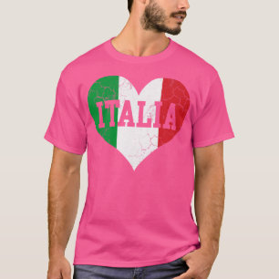 T-shirt Italia Drapeau Coeur Amour Italie Italienne