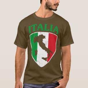 T-shirt Italia Drapeau Crest Italie Italie Famille