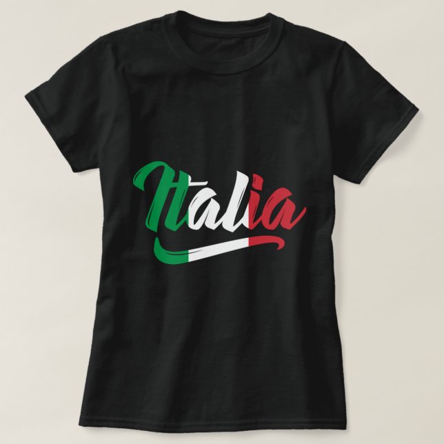 T-shirt Italia Drapeau Italie Italiano Patrimoine Famille  (Design devant)
