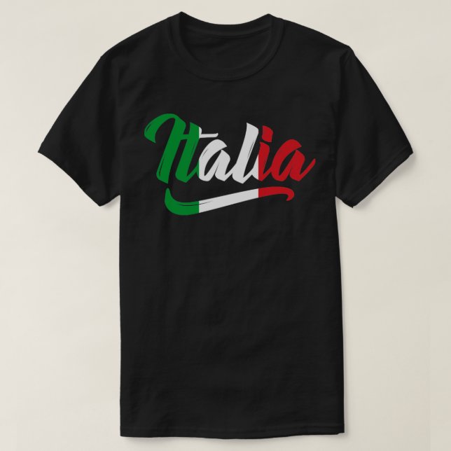 T-shirt Italia Drapeau Script Italie Patrimoine Familial I (Design devant)