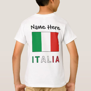 T-shirt Italia e Bandiera Italiana con il Tuo Nome