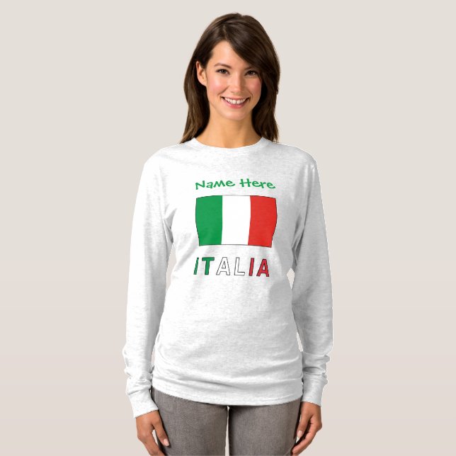 T-shirt Italia e Bandiera Italiana Personnalisée Femmes (Devant entier)