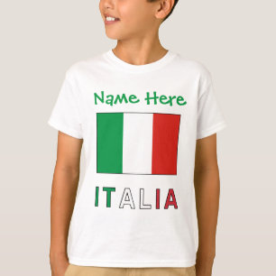 T-shirt Italia et Drapeau Italien avec Votre Nom