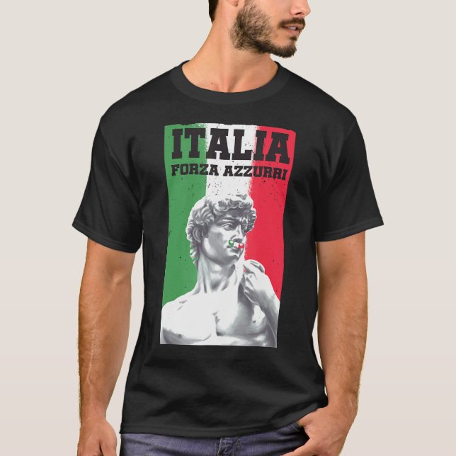 T-shirt Italia Forza Azzurri Italie Aimer Football Soccer (Devant)