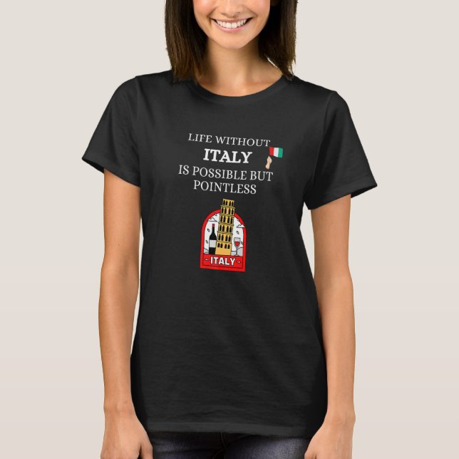 T-shirt Italia Italie Carte Italie Bottes Dit La Dolce Vit (Devant)