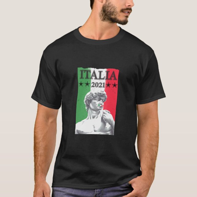 T-shirt Italia Italie Jersey Drapeau David Statue Football (Devant)