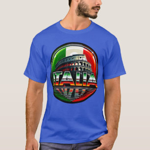 T-shirt Italia (Le Colisée avec drapeau italien)