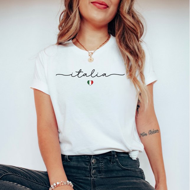 T-shirt Italia minimaliste Cute - Drapeau italien (Créateur téléchargé)