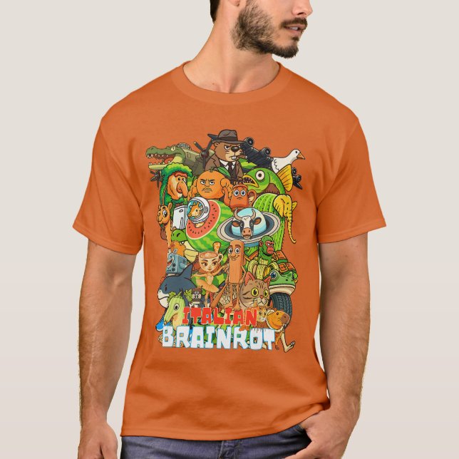 T-shirt Italian Brainrot CartoonStyle Viral Gen Z Meme Col (Devant)