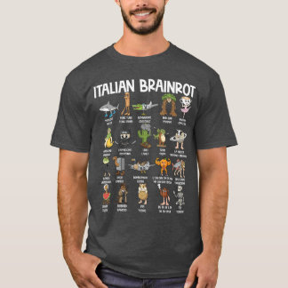 T-shirt Italian Brainrot Characters Funny Meme Popular Tre