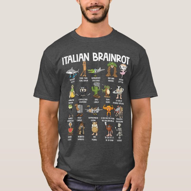 T-shirt Italian Brainrot Characters Funny Meme Popular Tre (Devant)
