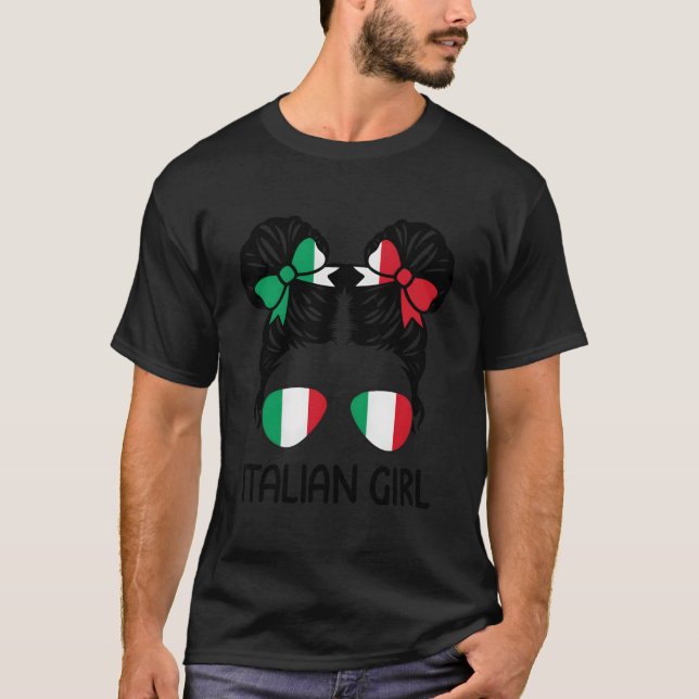 T-shirt Italian Messy Hair Italy Pride Patriotic (Devant)