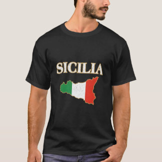 T-shirt Italian Sicily Map Sicilia Sicilian