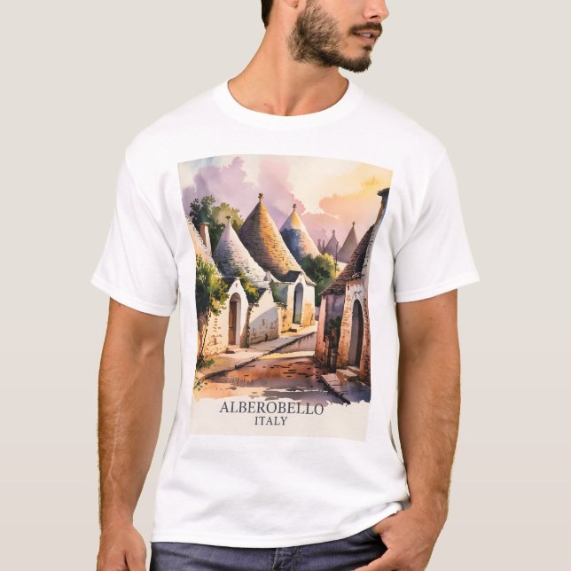 T-shirt Italian Village Trulli Vintage Alberobello Puglia (Devant)