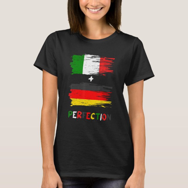 T-shirt Italie Allemagne Italien Allemand Drapeau Perfecti (Devant)