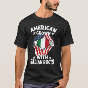 T-shirt Italie Américaine Croissance Avec Racines Italienn