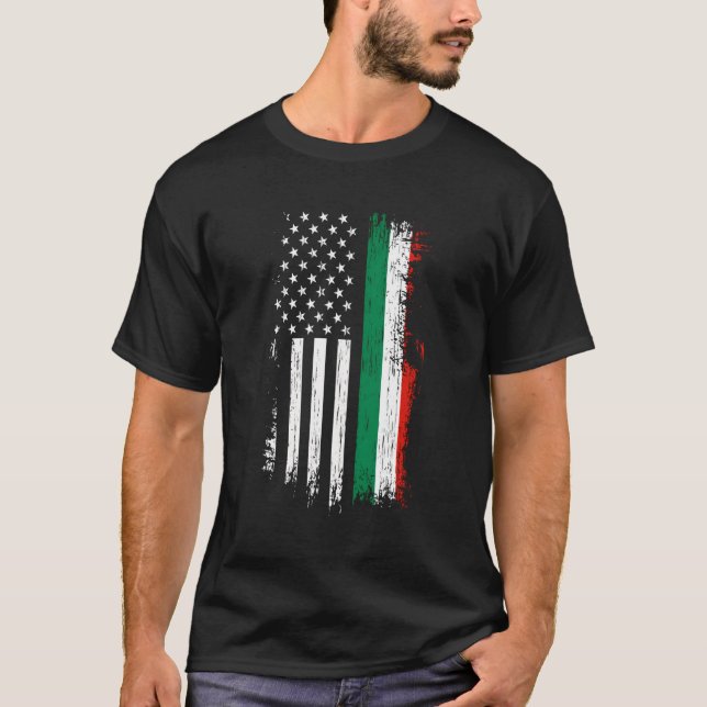 T-shirt Italie American Flag Pride Italie Usa (Devant)