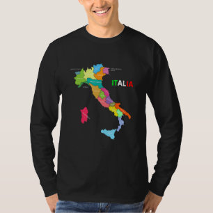 T-shirt Italie Boots Country Map Italie Italie Mappa Stilv