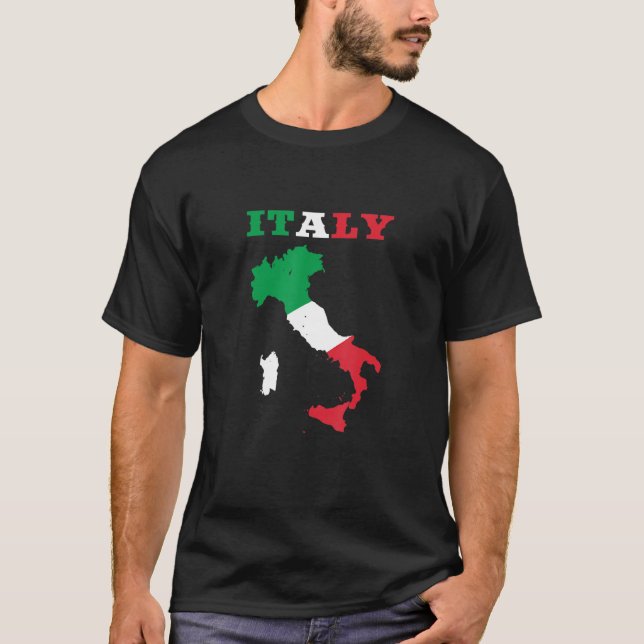 T-shirt Italie Carte Drapeau Italie Italienne Home Pays Pr (Devant)