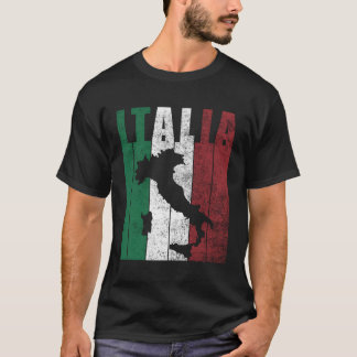 T-shirt Italie Carte Italia Drapeau Italien Ancêtres Patri