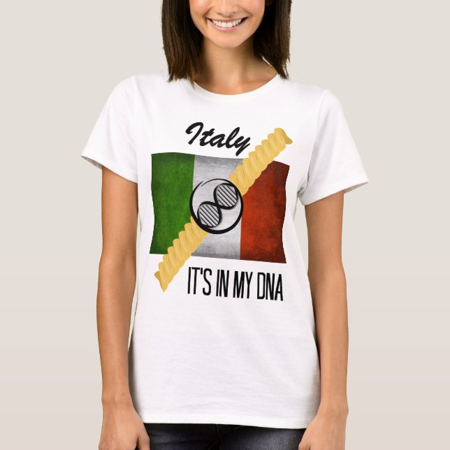 T-shirt Italie C'est dans mon ADN Molecule Drapeau Italien (Devant)