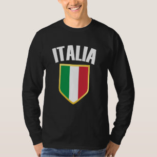 T-shirt Italie Crest Italie Drapeau Fan de football