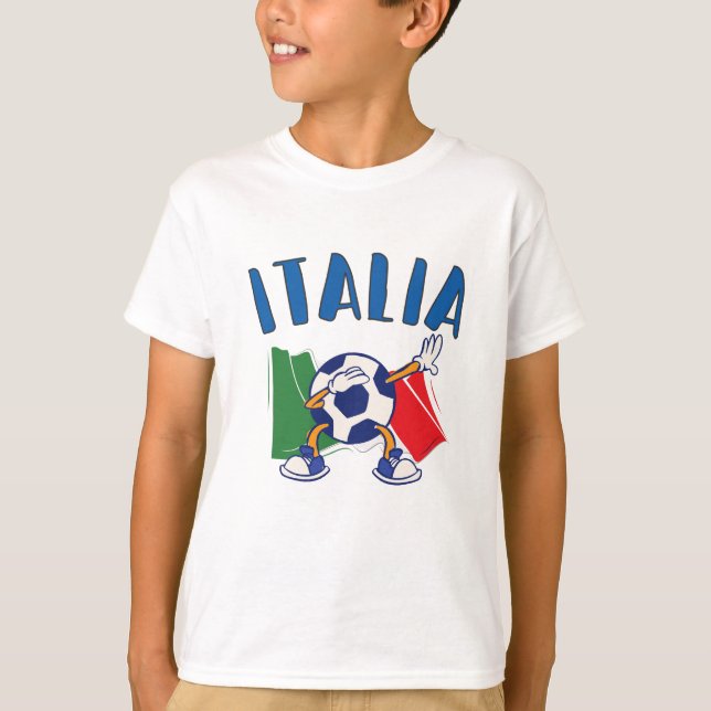 T-shirt Italie Dabbing Soccer Ball Drapeau (Devant)