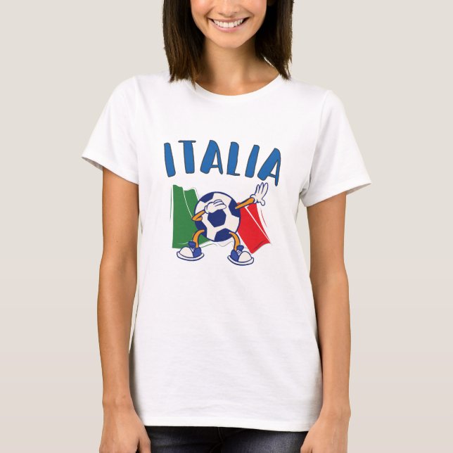 T-shirt Italie Dabbing Soccer Ball Drapeau (Devant)