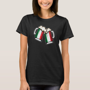 T-shirt Italie Drapeau Beer Mug Cool Bière italienne
