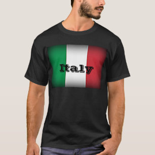 T-shirt Italie Drapeau bord foncé