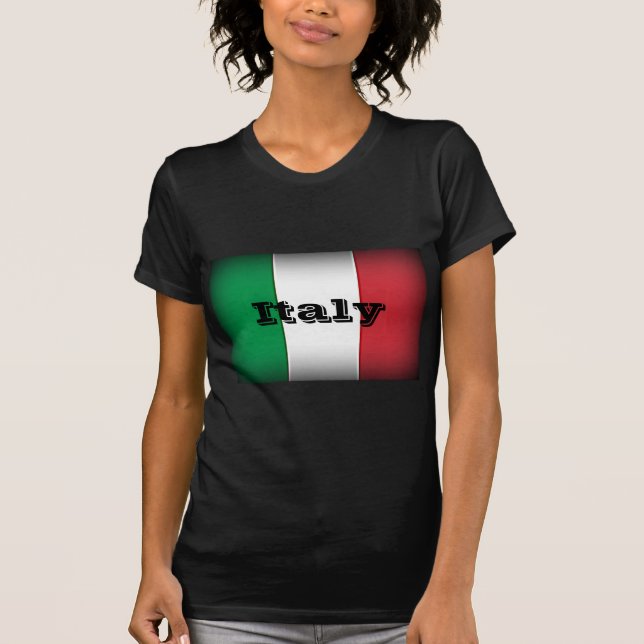 T-shirt Italie Drapeau bord foncé (Devant)