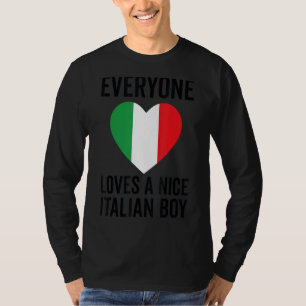 T-shirt Italie Drapeau Tout Le Monde Aime Un Joli Garçon I