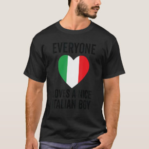 T-shirt Italie Drapeau Tout Le Monde Aime Un Joli Garçon I