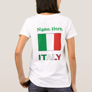 T-shirt Italie Drapeau Vert Personnalisation Femmes