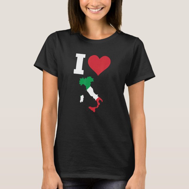 T-shirt Italie Drapeaux pour Italie I Love Italie (Devant)