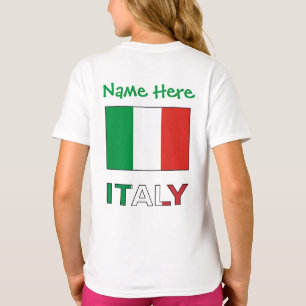T-shirt Italie et Drapeau italien Drapeau Vert Personnalis
