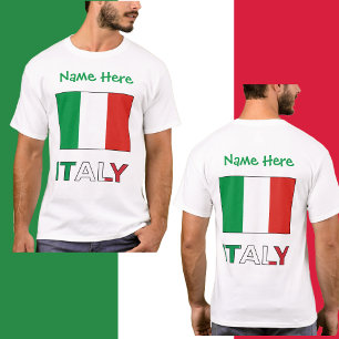 T-shirt Italie et Drapeau italien - Personnalisation verte
