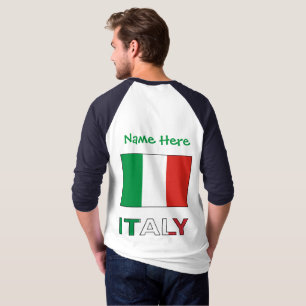 T-shirt Italie et personnalisation verte du drapeau italie