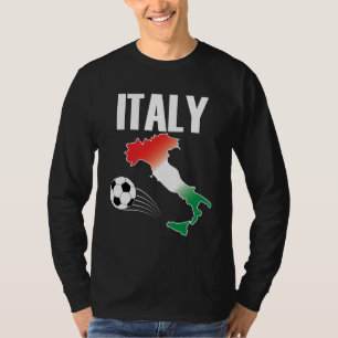 T-shirt Italie Football Carte Ventilateur Boot Soccer Ball