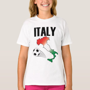 T-shirt Italie Football Carte Ventilateur Boot Soccer Ball