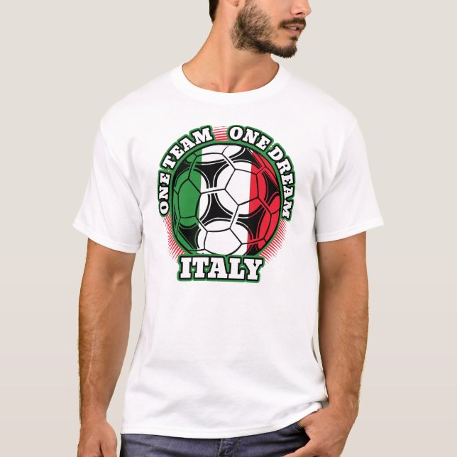 T-shirt Italie Football Une équipe Un rêve Drapeau italien (Devant)
