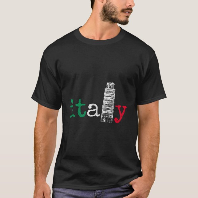 T-shirt Italie Italia Italia Pavillon Italien Fierté Tour  (Devant)