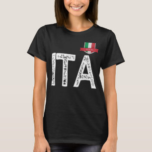 T-shirt Italie Italia Lettre du Drapeau Humain I et T et A