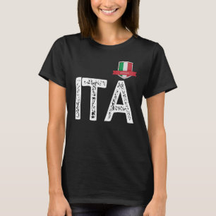 T-shirt Italie Italia Lettre du Drapeau Humain I et T et A