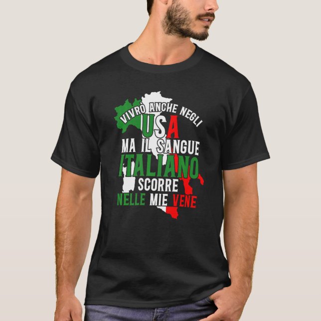 T-shirt Italie Italie Ma Sangue Italiano Scorre Nelle M (Devant)