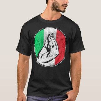 T-shirt Italie Italienne Funny Gesture Main Gésture Drapea