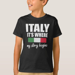 T-shirt Italie : L'histoire commence en italien