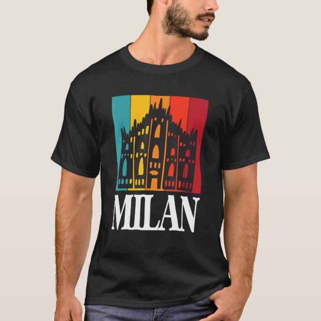 T-shirt Italie Milan Avec Milan Cathédrale Dom De Milan (Devant)